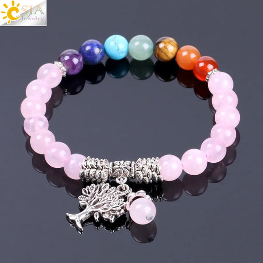 Natural Pink Crystal Quartz Bracelet