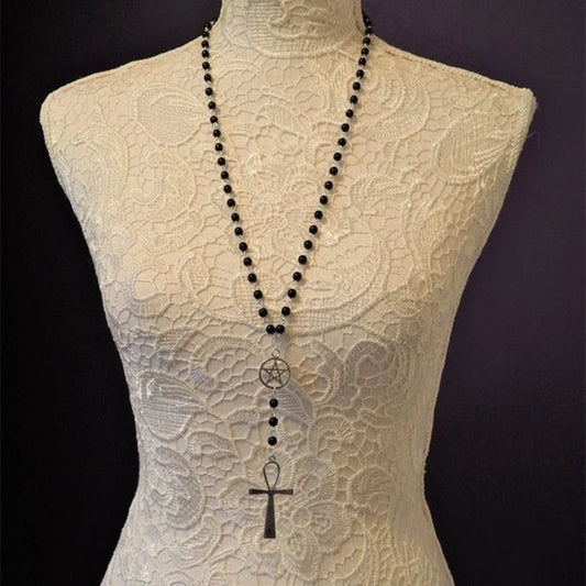 Ankh Rosary Necklace