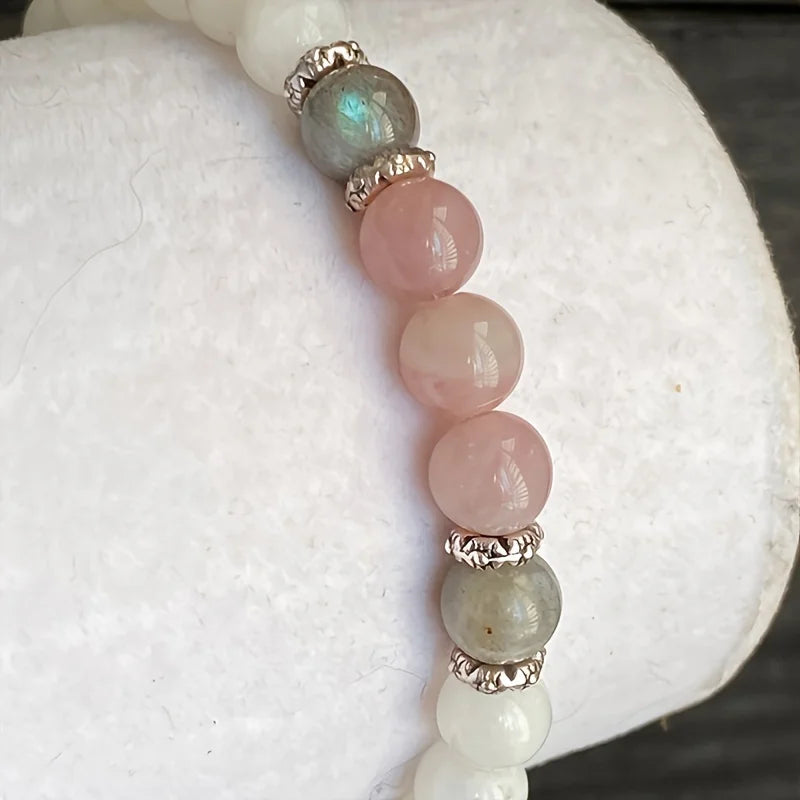 Labradorite Moonstone Beaded Bracelet