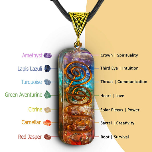 Retro Reiki Healing Energy Crystal Pendant