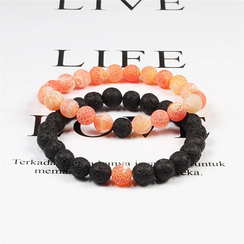 Natural Lava Stone Tigers Eye Bracelets