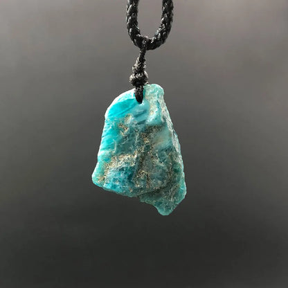Blue Apatite Raw Natural Stone Necklace