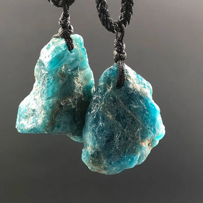 Blue Apatite Raw Natural Stone Necklace