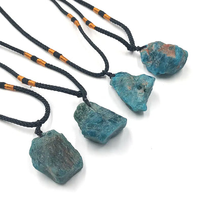 Blue Apatite Raw Natural Stone Necklace