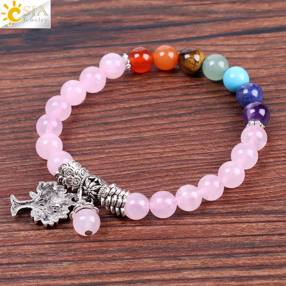 Natural Pink Crystal Quartz Bracelet