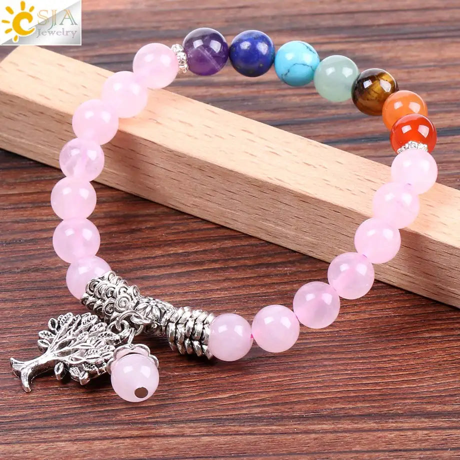 Natural Pink Crystal Quartz Bracelet