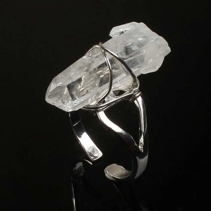 Natural Healing Crystal Quartz Ring