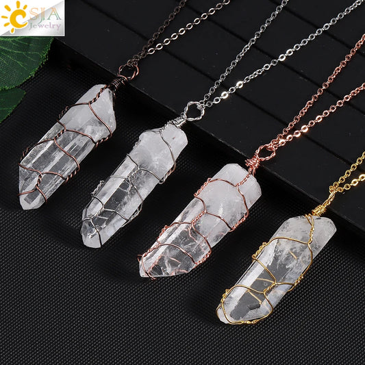 Clear Quartz Crystal Necklace