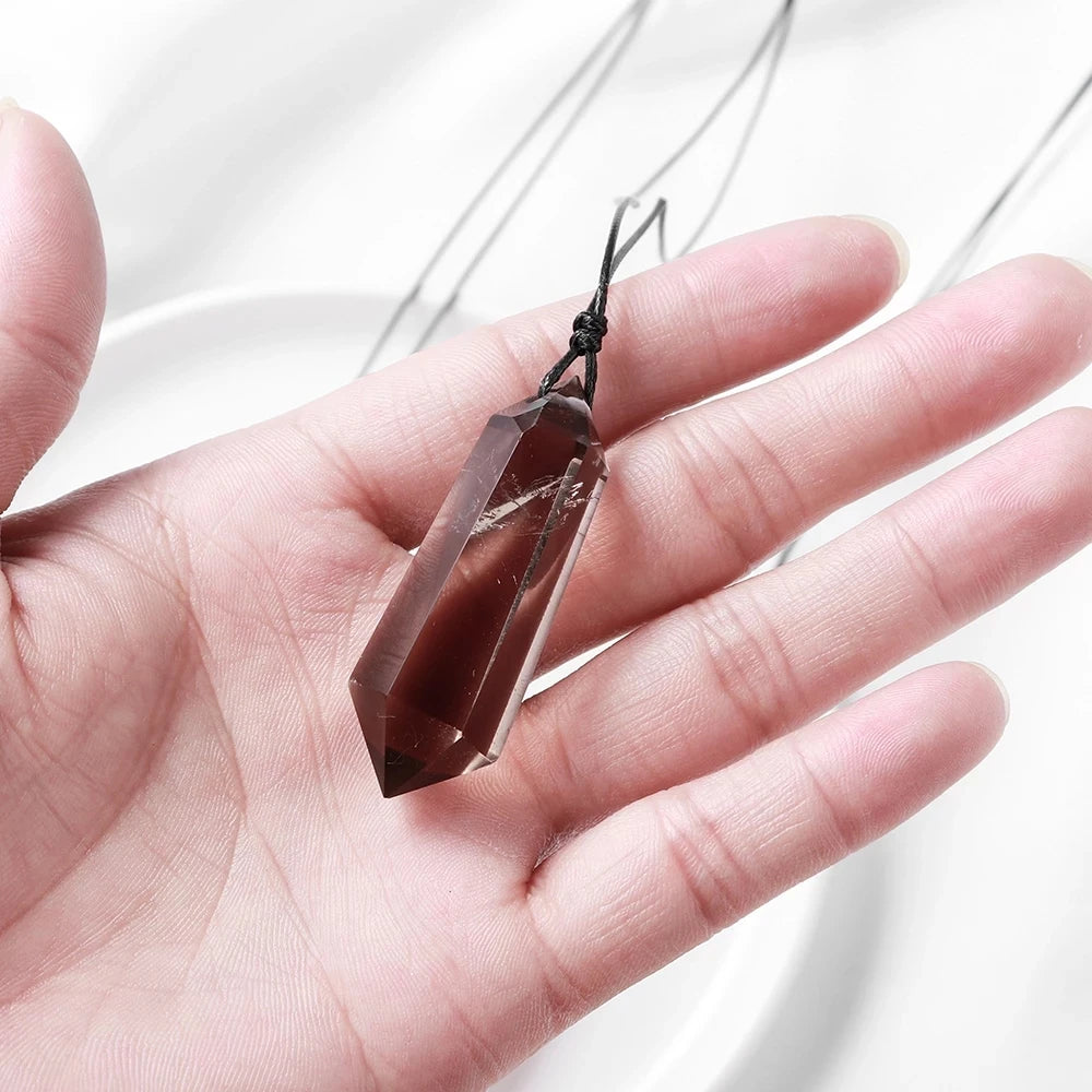 Double Point Smoky Quartz Necklace