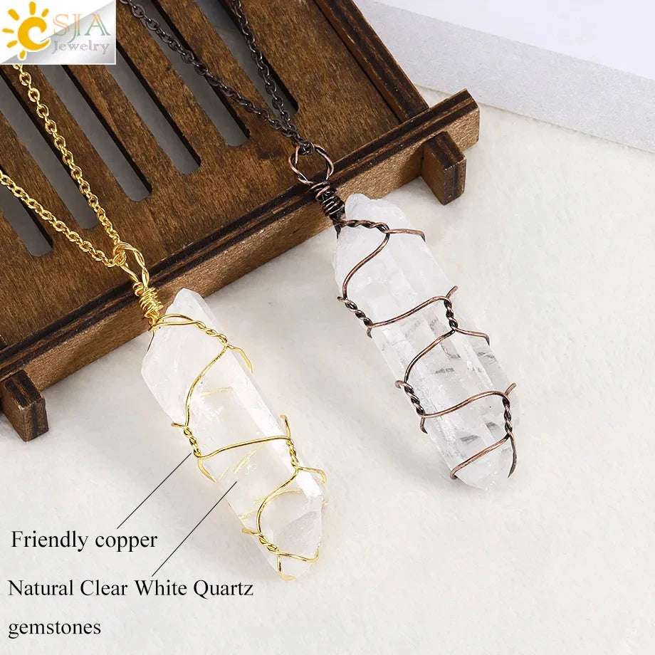 Clear Quartz Crystal Necklace