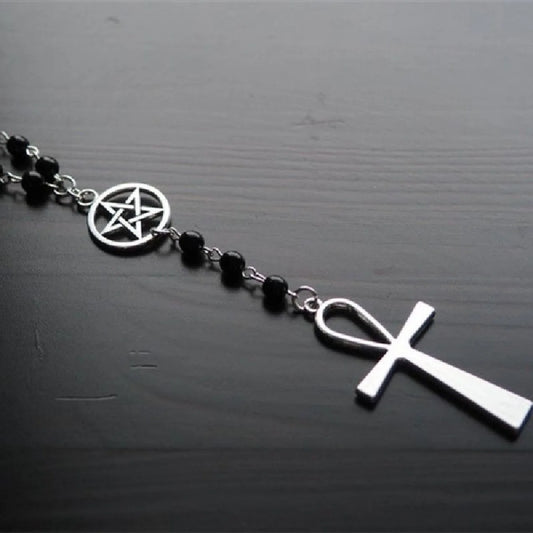 Ankh Rosary Necklace