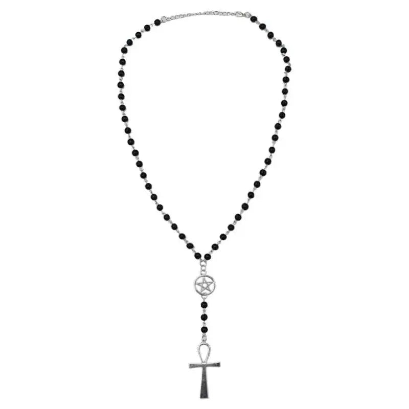 Ankh Rosary Necklace