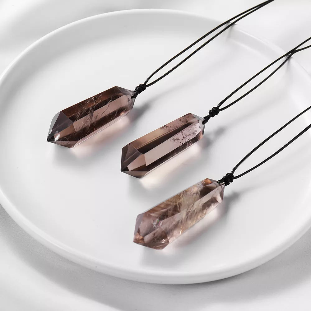 Double Point Smoky Quartz Necklace