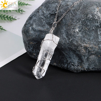 Clear Quartz Crystal Necklace