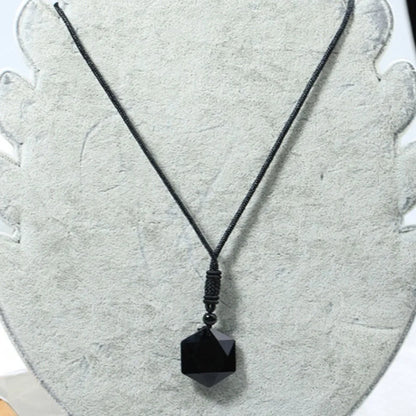 Obsidian Hexagram Necklace