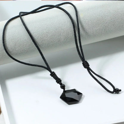 Obsidian Hexagram Necklace