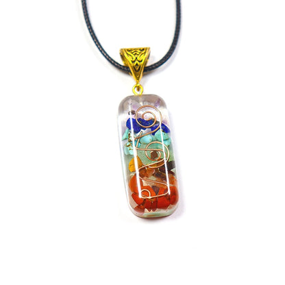 Retro Reiki Healing Energy Crystal Pendant