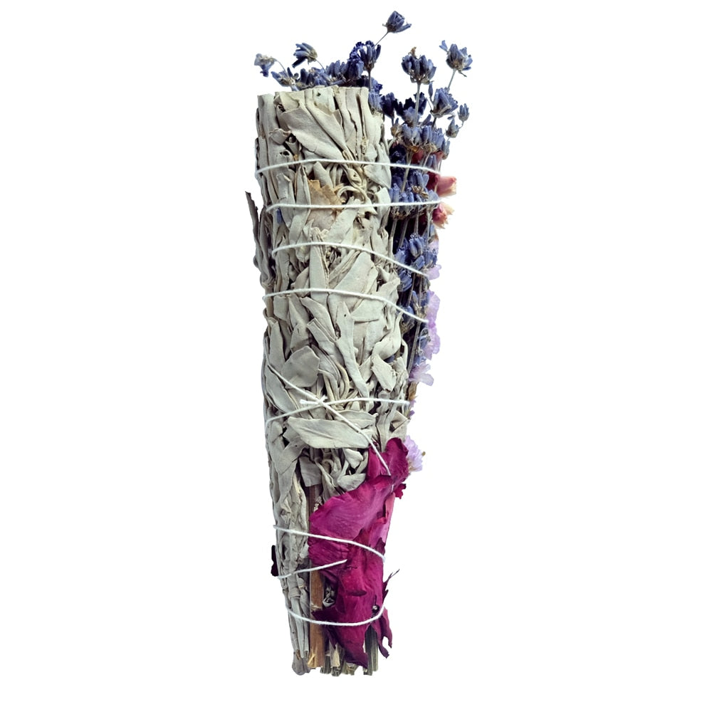 Sage Smudge Kit W/ Flower Incense Sticks + Amethyst Crystal