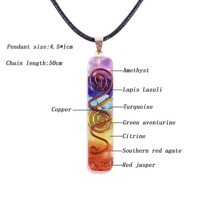 Retro Reiki Healing Energy Crystal Pendant